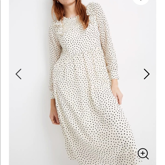 Madewell Smocked Ruffle- Shoulder Midi Dress - Picture 5 of 6
